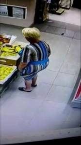 Click to play video Lady shits her pants at the supermarket