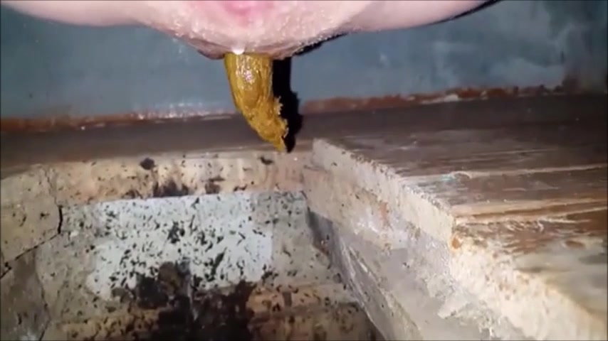 Click to play video Creampied girl shitting in a dirty toilet
