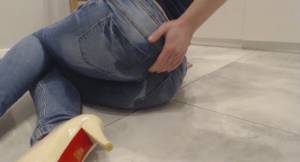 Click to play video Wet & poopy jeans