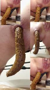 Click to play video Slim mature mistress dropped 2 long turds scat video. 