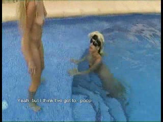 Click to play video Anna and her friend shit into a swimming pool!