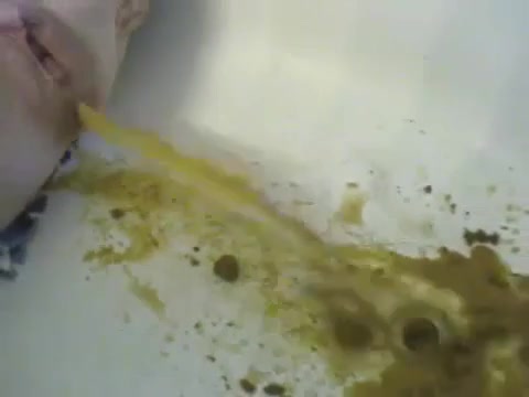 Click to play video Diarrhea enema in tub