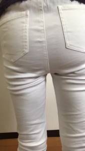 Click to play video Girl shitting white jeans