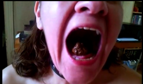 Click to play video Mature eating scat