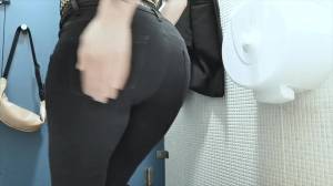 Click to play video Scat smear in public bathroom
