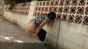 Click to play video Mature shitting outdoor in public