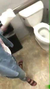 Click to play video Girl pooping on public bathroom floor