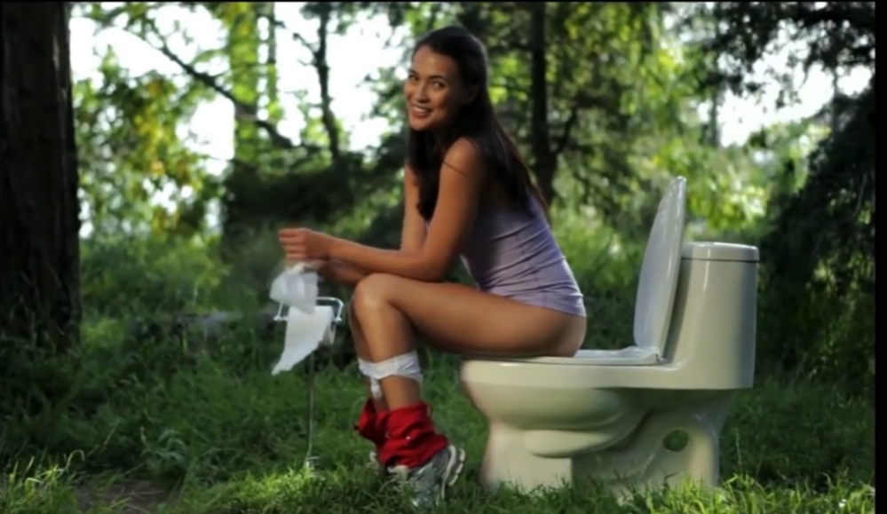 Click to play video Sexy model explosive diarrhea farting toilet scene