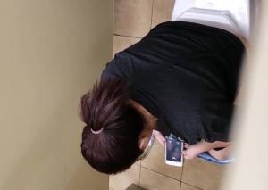 Click to play video Quick shit on public toilet
