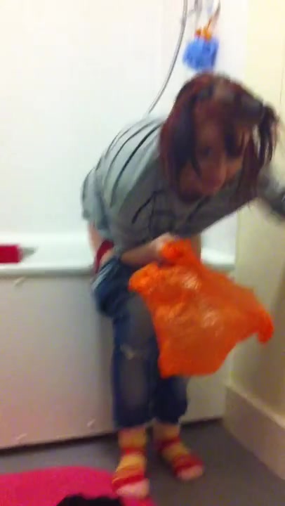 Click to play video Girl Poops in Bag in Front of her Friend
