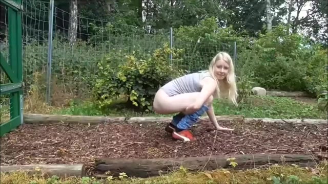 Click to play video Beautiful blonde Swedish girl peeing and shitting
