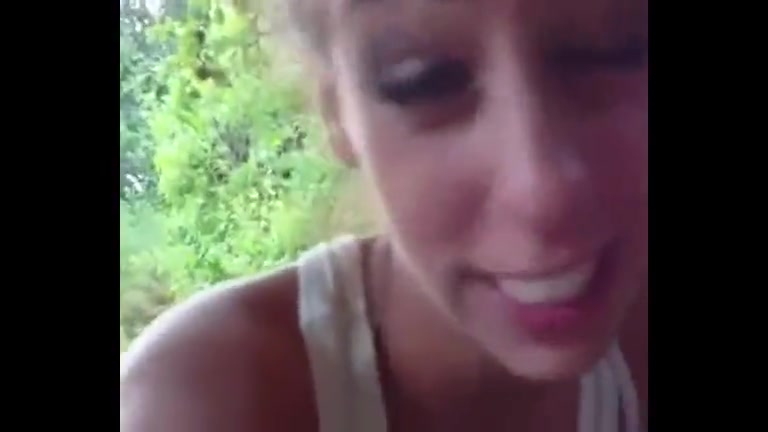 Click to play video Cute teen poops outdoors