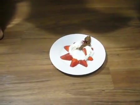 Click to play video Eating shit with strawberries