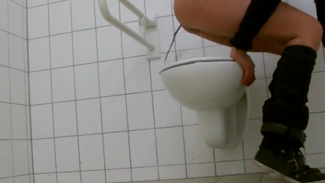 Click to play video Cruel girl shit DIARREAH all over public toilet floor