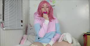 Click to play video Pink wig & poopy diaper