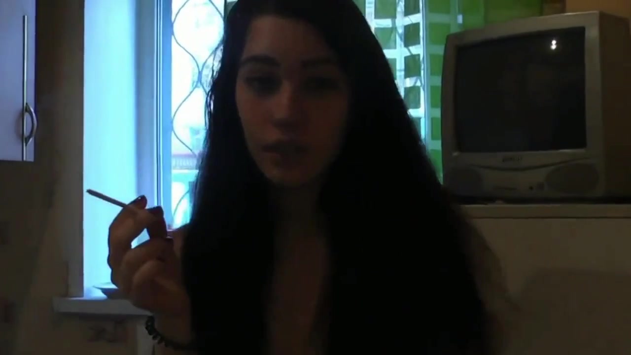 Click to play video Smoking russian girl plays with her shit