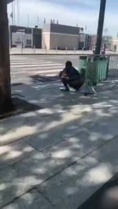 Click to play video Black lady found pooping in public without any care
