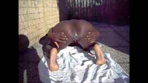 Click to play video Ebony milf shitting outdoor doggystyle