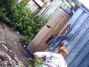 Click to play video Outdoors shitting unusual cleaning 034 (granny has diarrhea)