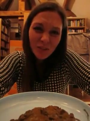 Click to play video Same crazy chick eating a plate of shit
