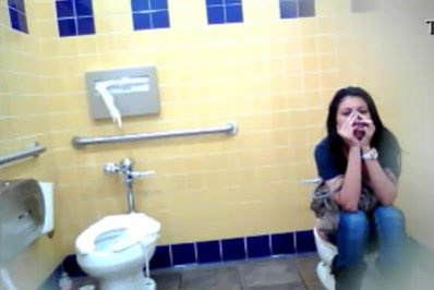 Click to play video Girl using the toilet part 1