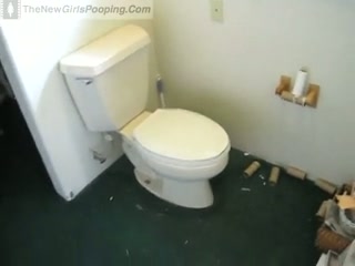 Click to play video Girl on toilet pooping